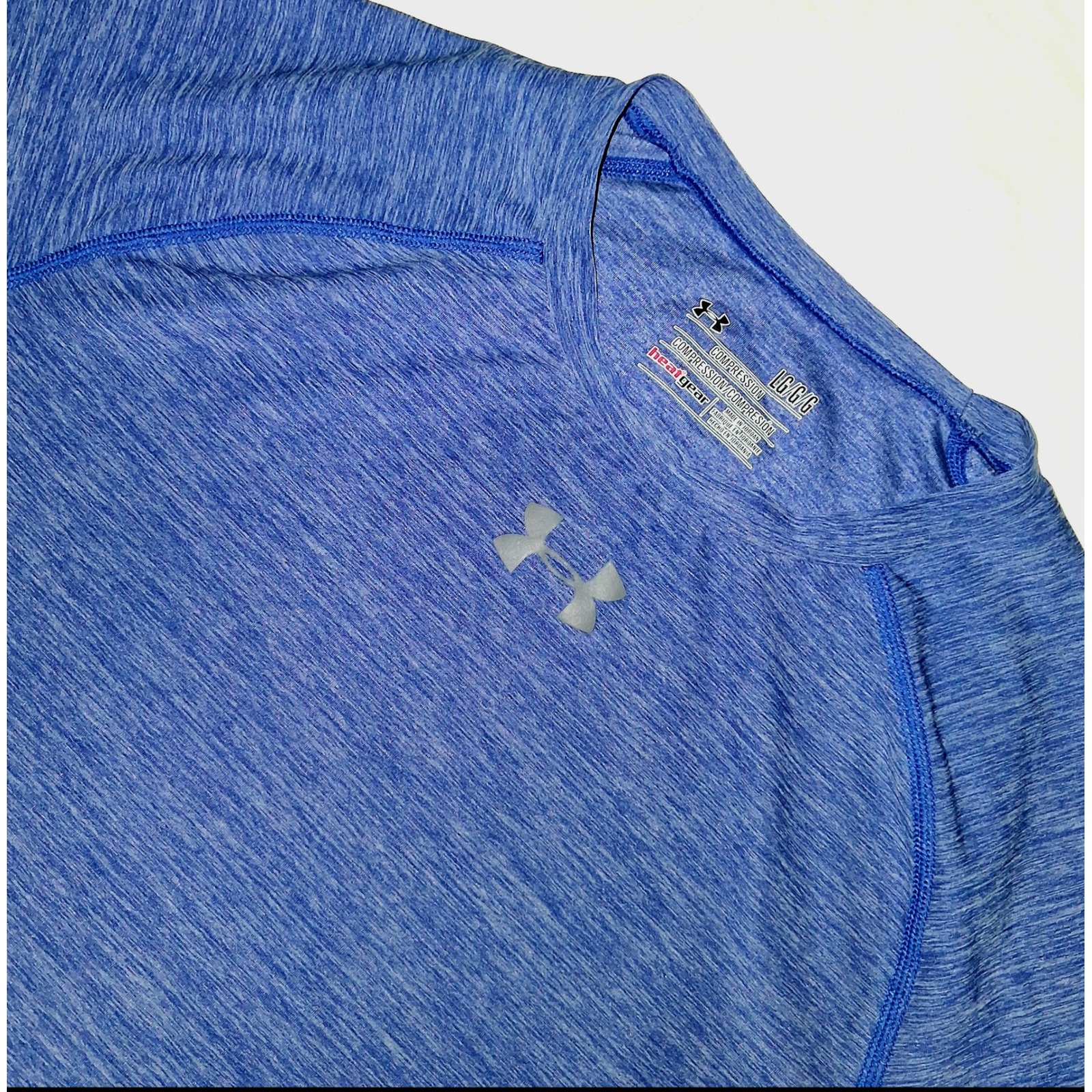 Under Armour Heatgear Long Sleeve Shirt Boys Athletic Blue Large